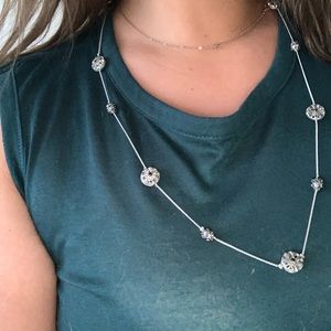 silver beaded necklace